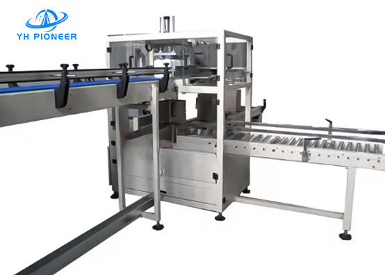 Verpakkingsmachine voor flessenkasten van roestvrij staal