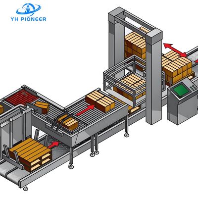 Goede prijs Efficiënte hele laag palletiseringsmachine voor 10-20 dozen/min met 12,0 kW vermogen en 0,6 m3/h luchtverbruik online